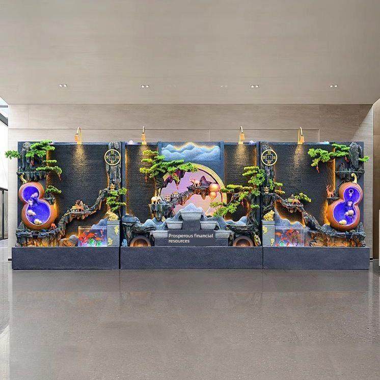 大型水幕墙流水屏风假山瀑布室外水景背景墙喷泉室外庭院鱼塘景观,家居饰品,户外/庭院摆件,淘宝优惠券,粉丝福利购,淘宝优惠卷