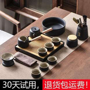 家用防烫功夫茶杯现代轻奢陶瓷日式 整套精致茶具套装 泡茶侧把壶