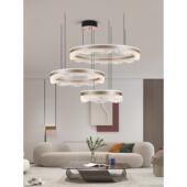 客厅吊灯2025新款 轻奢风圆环卧室主灯led意式 高亮亚克力餐厅吊灯