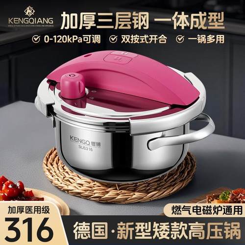 迷你高压锅316不锈钢家用小型1-2人燃气电磁炉用120kpa新式压力锅