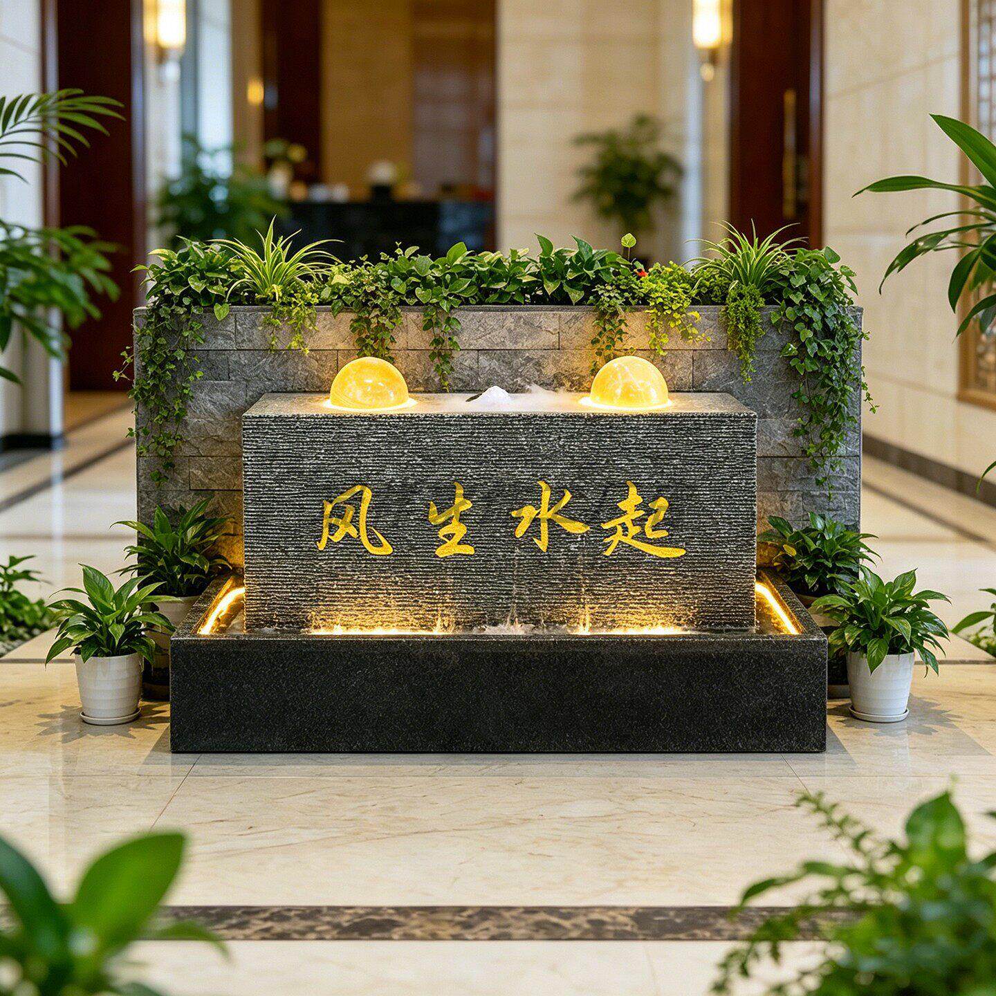 招财进宝旋转水晶球流水喷泉乔迁开业礼物风生水起玉石球装饰摆饰