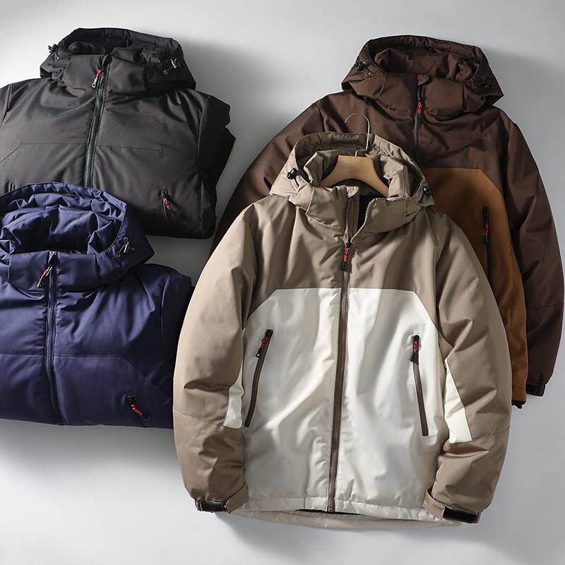潮流线！立体拼色设计！秋冬新品男户外连帽加厚保暖运动休闲棉服