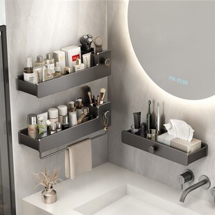 德国浴室置物架j免打孔卫生间厕所壁挂墙上洗漱台卫浴用品收纳架