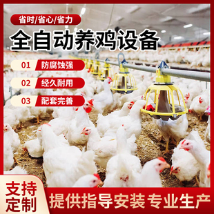 鸡水线料线大全自动饮喂水器养殖场平养鸡吊杯鸡鸭升降上料加料机