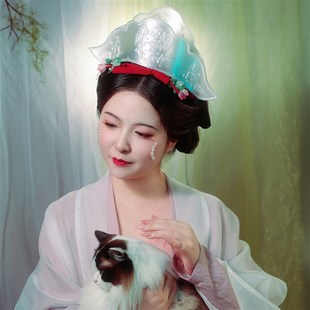 时春居汉服配饰头饰发饰3d打印发冠《垂肩冠》