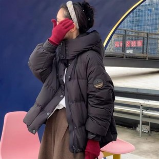 连帽羽绒服女冬季新款宽r松显瘦百搭休闲加厚保暖轻薄外套0.81