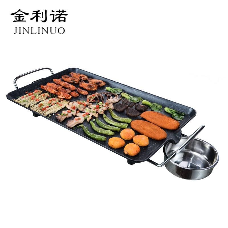 韩式长方形电烧烤盘大容量聚餐烧烤锅家用创意铁板烤肉机