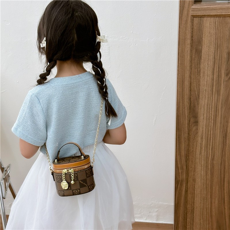 儿童斜挎包包网红女童配饰公主单肩包F小女孩圆筒手拎包宝宝零钱