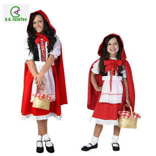 万圣节六一儿童节亲子舞台表演演出成人儿童幼儿小W红帽扮演服装