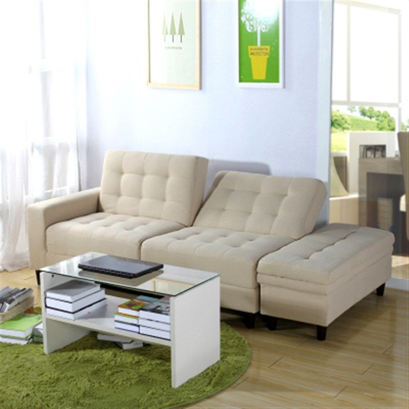 日式沙发床布艺折叠两用单人带收纳多功能小户型客厅书房沙发床