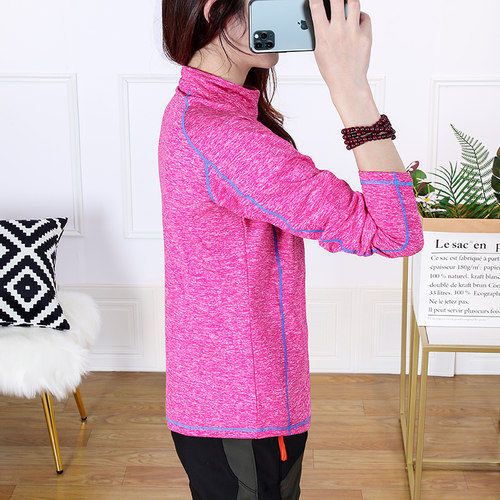 户外春秋男女速干衣加绒弹力xT恤透气速干舒适保暖打底衣速干长袖