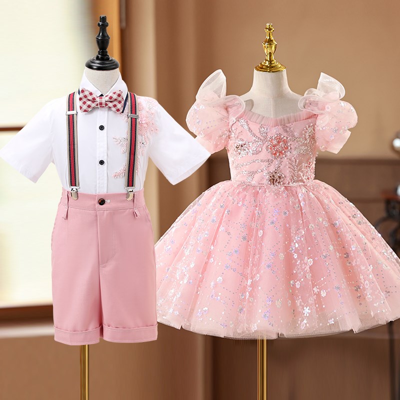 儿童演出服小学生合唱表演服男童主持人礼服套装幼儿园女童蓬蓬裙