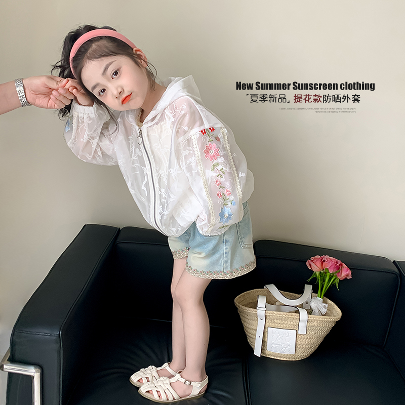 儿童防晒衣女童防晒衫夏装洋气外套2024新款轻薄透气凉感皮肤衣潮