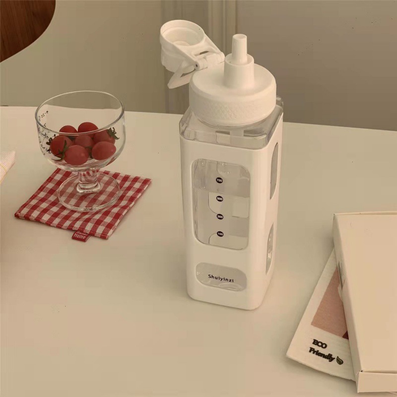 杯子义乌简约清爽韩版大容量开盖式夏季吸管运动便携水杯塑料吸管