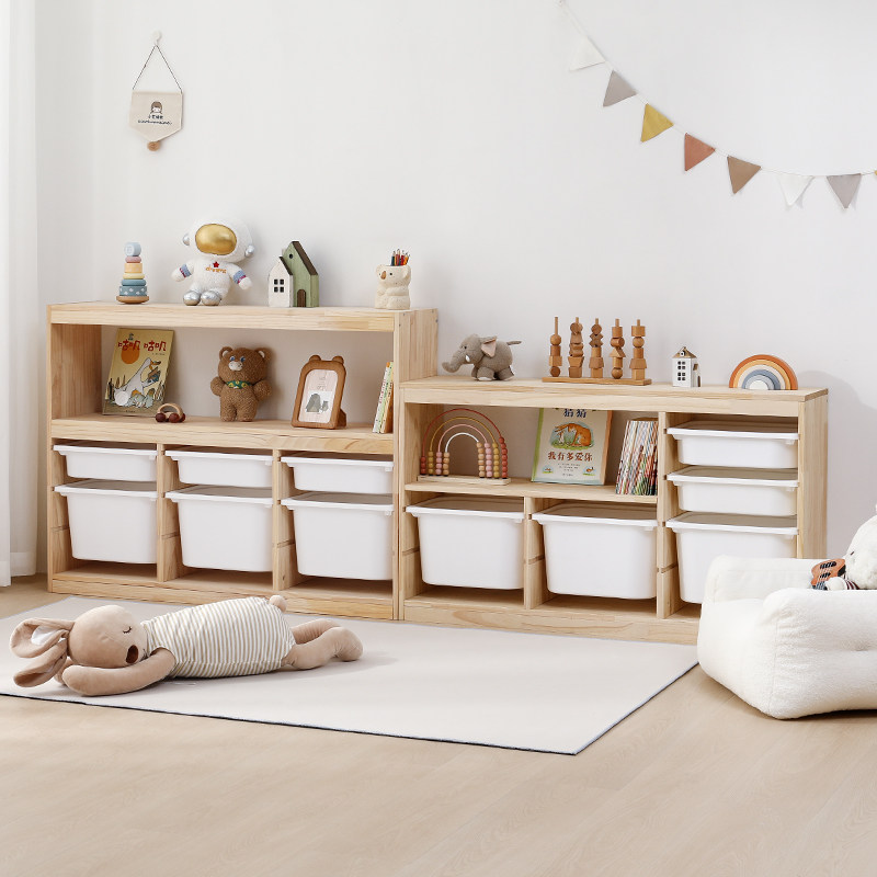 儿童玩具收纳架大容量书架置物架玩具柜储物柜宝宝玩具收纳柜实木