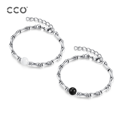 CCO竹定余生情侣手链竹节拼接串珠男女小众设计手串送女友礼物