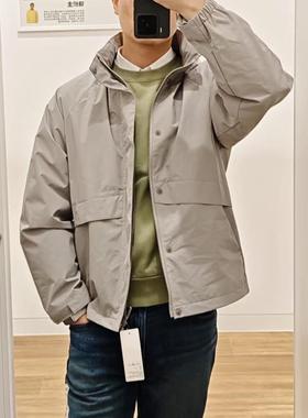 日系男装女装防风立领茄克外套夹克户外防水休闲连帽外套475038