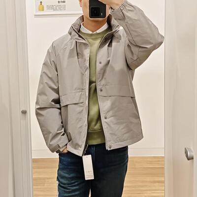 日系男装女装防风立领茄克外套夹克户外防水休闲连帽外套475038