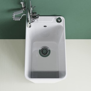 拖布池洗拖把池槽陶瓷落地式 新款 墩布阳台家用卫生间地盆竖放加高