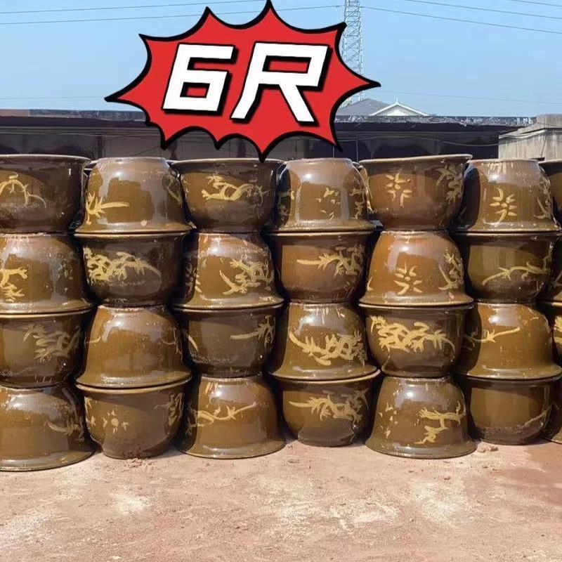 新品花盆均釉陶土缸粗陶大口陶瓷特大型家用铁树圆形田园绿植龙盆