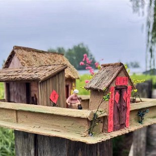 diy手工材料包,农村老屋模型亲子手工作业 环创材料包制作简单