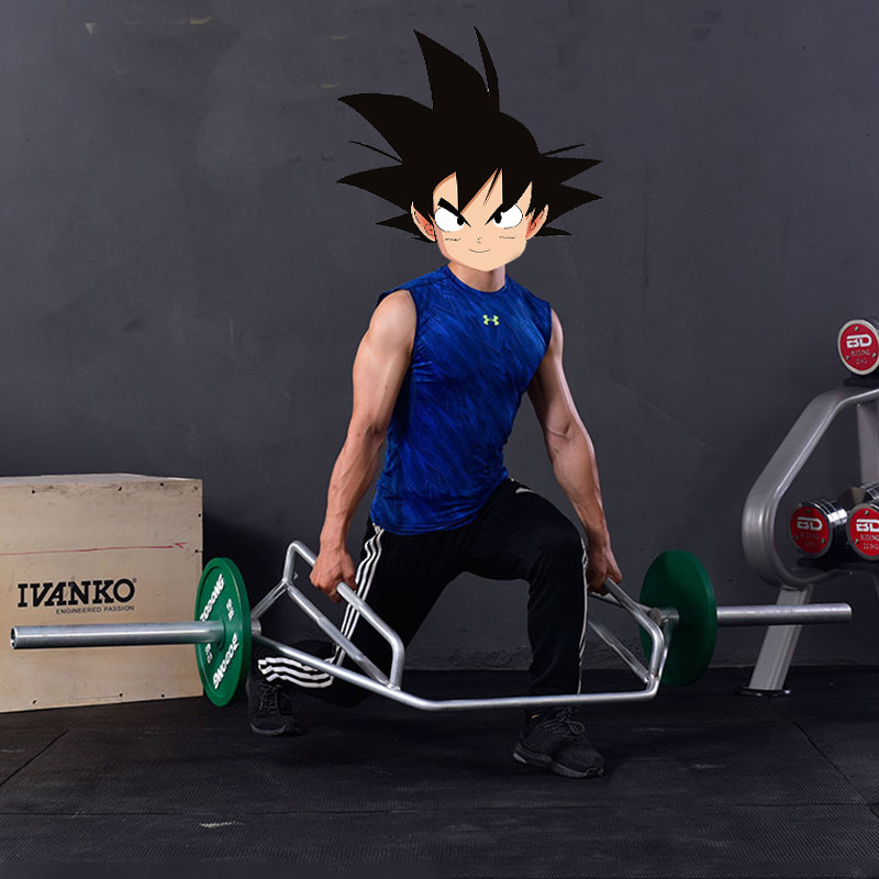 新型开口硬拉奥杆大环形杆家用曲杆六角杠铃杆硬拉耸肩健身器材