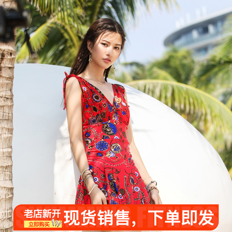 连体泳衣遮肚显瘦带钢托带胸垫大胸裙式小胸聚拢中年女士泳衣温泉