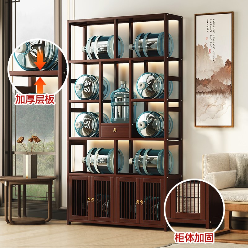 茶具置物架家用陈列架茶叶展示柜非实木多宝阁新中式博古架储物架
