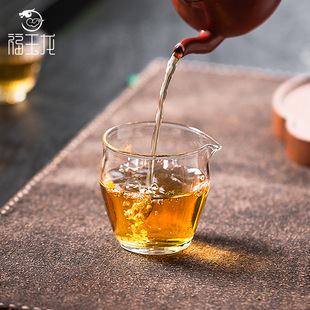 福玉龙小玲珑高硼硅公道杯耐热高端精致单个分茶器茶海茶具分茶杯