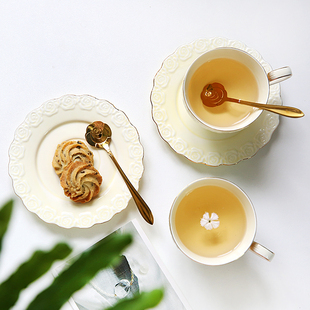 下午茶杯奢华 欧式 陶瓷杯子咖啡杯碟套装 6件套 家用咖啡杯勺子欧式