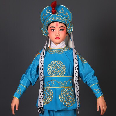 京剧儿童男兵衣戏装戏服古装舞蹈演出民族服装 儿童武生小兵龙套