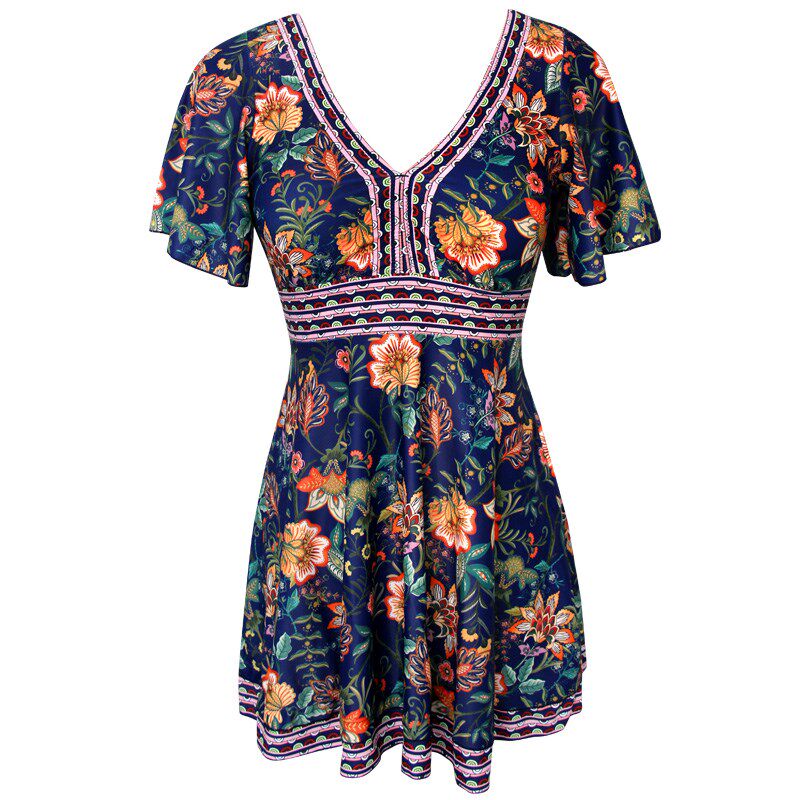 2024新款大码泳衣女士分体保守泡温泉遮肚显瘦中老年妈妈款高级感