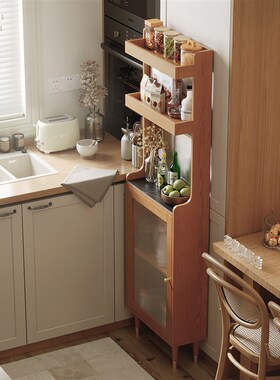 超薄岩板餐边柜窄型30cm柜子置物柜厨房极窄20cUm靠墙一体储物柜