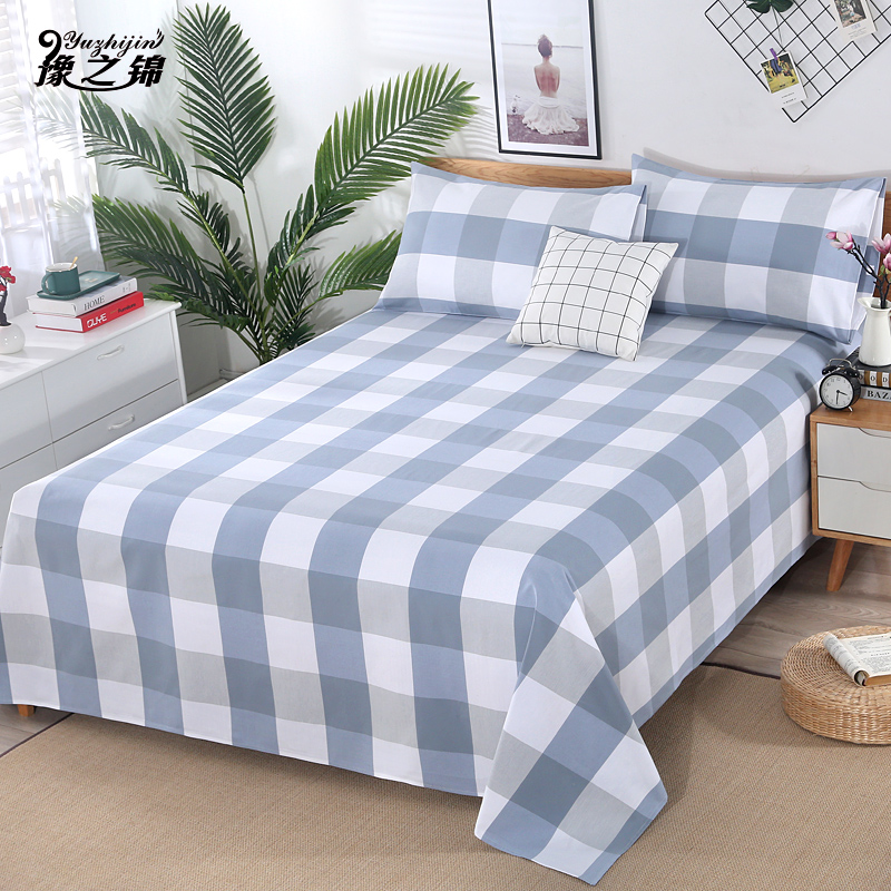 精梳老粗布床单三件套 全棉加厚床单单件双人被单1.5m1.8m床