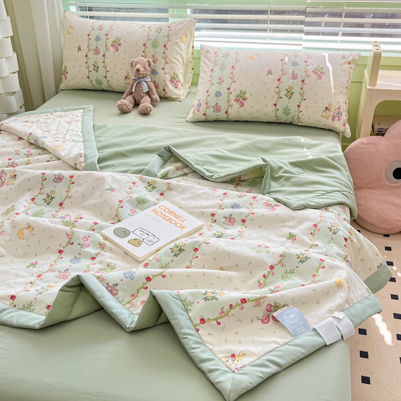 夏凉被空调被纯棉全棉夏被四件套可机水洗大豆纤维被子夏季春秋被