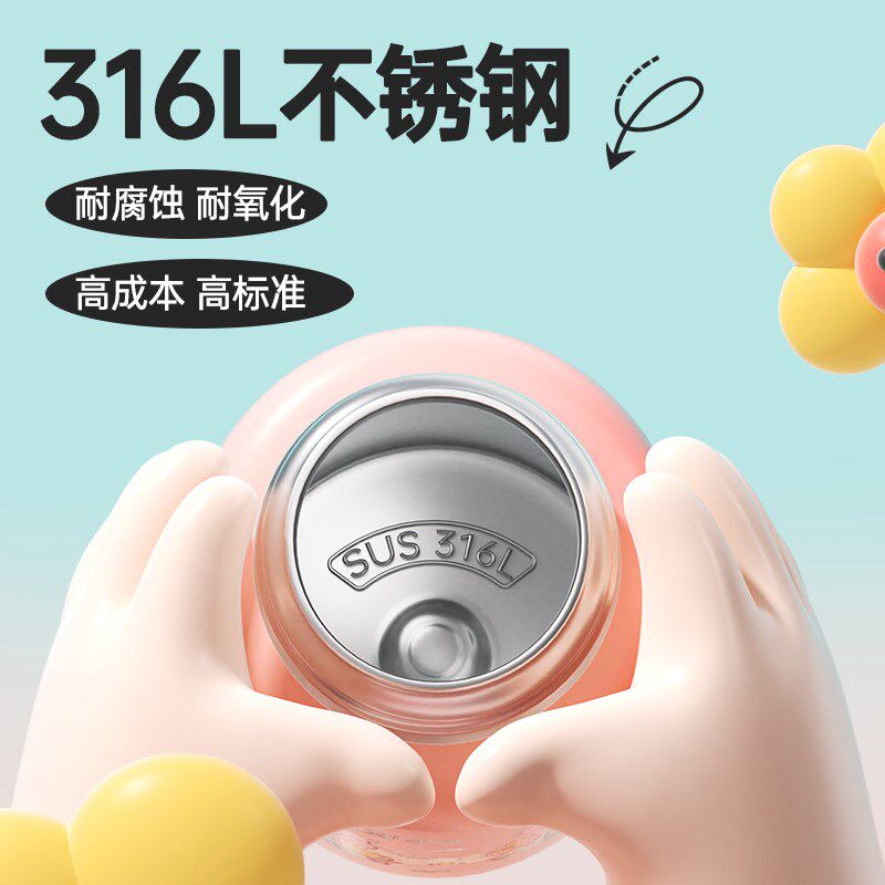 儿童保温杯宝宝水杯婴幼儿园吸管学饮一3岁以上学背带壶直饮