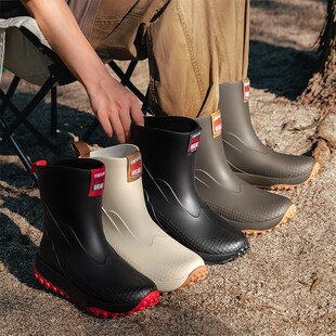 水鞋男士防水防滑通勤百搭雨林徒步雨靴男款雨鞋软底工作胶鞋