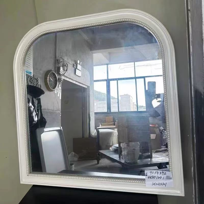 外贸出口法式复古半身镜欧式雕花试衣穿衣镜壁挂换衣镜90*92cm
