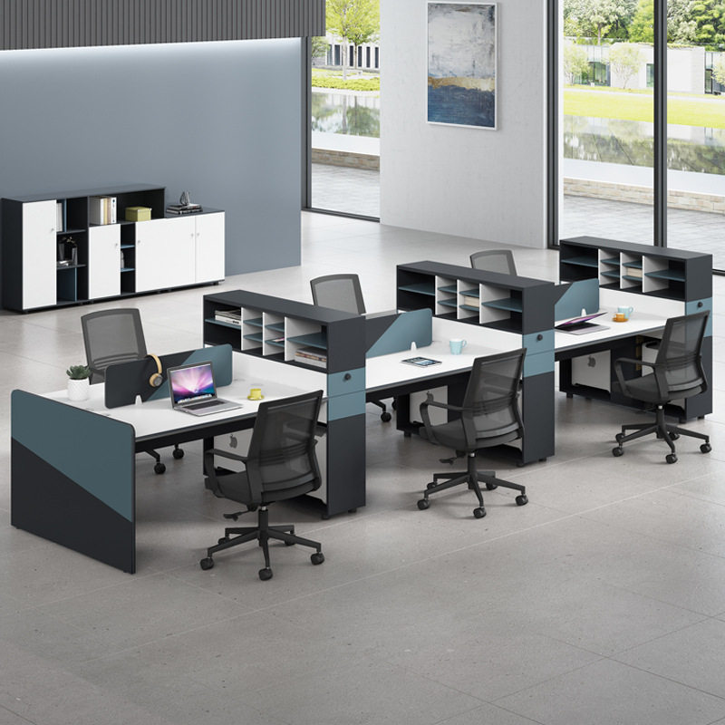 职员办公桌椅组合2/4人位简约现代财务办公室双人员工电脑办工桌