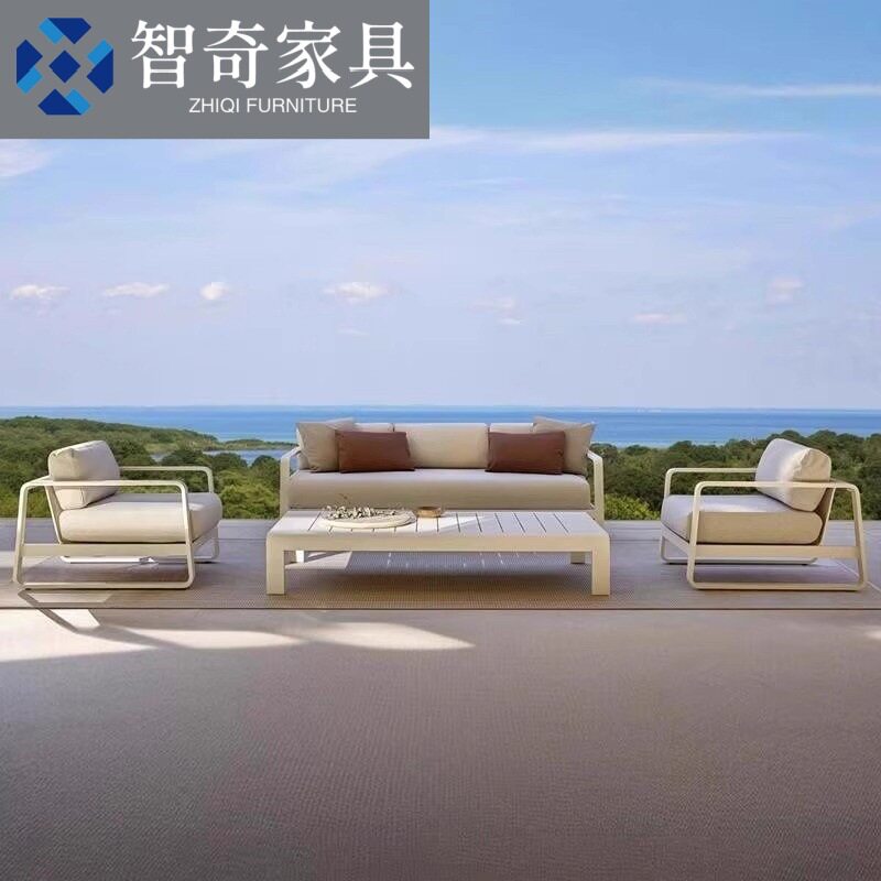 户外沙发茶几组合工业风酒店别墅阳台庭院露天家具防雨晒休闲座椅