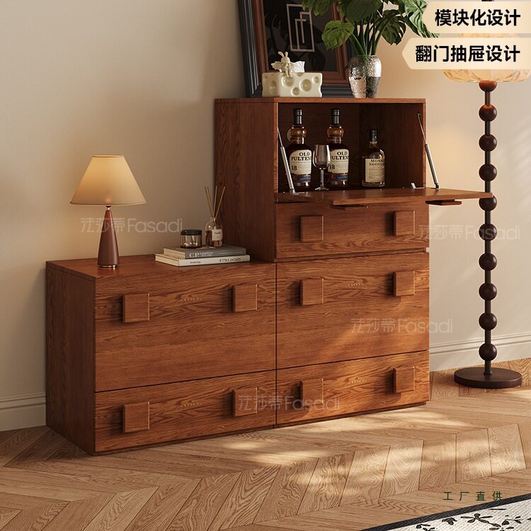 中古风实木斗柜客厅卧室储物
