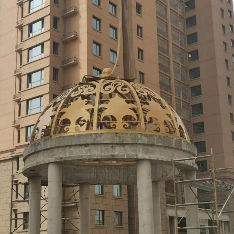 小区庭院铁艺穹顶 多规格圆型凉亭穹顶 铁艺穹顶户外 支持定 制