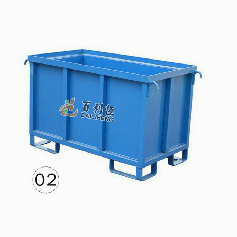 厂家直销金属周转箱钢制废料箱堆垛折叠网格箱重型工业铁板铁屑笼