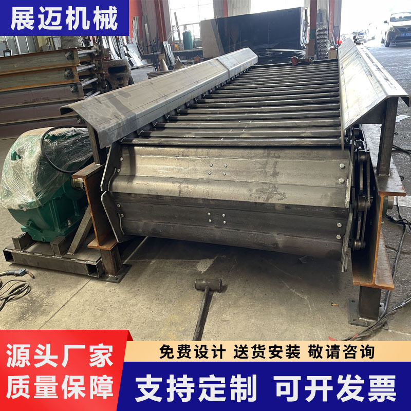 重型鳞板输送机矿石煤炭碎石板式传送机防漏喂料机鳞板链板输送带图片