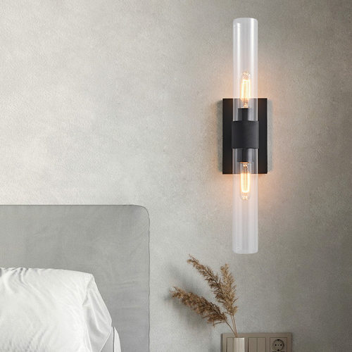 美式轻奢卧室床头全铜玻璃壁灯创意高级感极简客厅led走廊楼梯灯