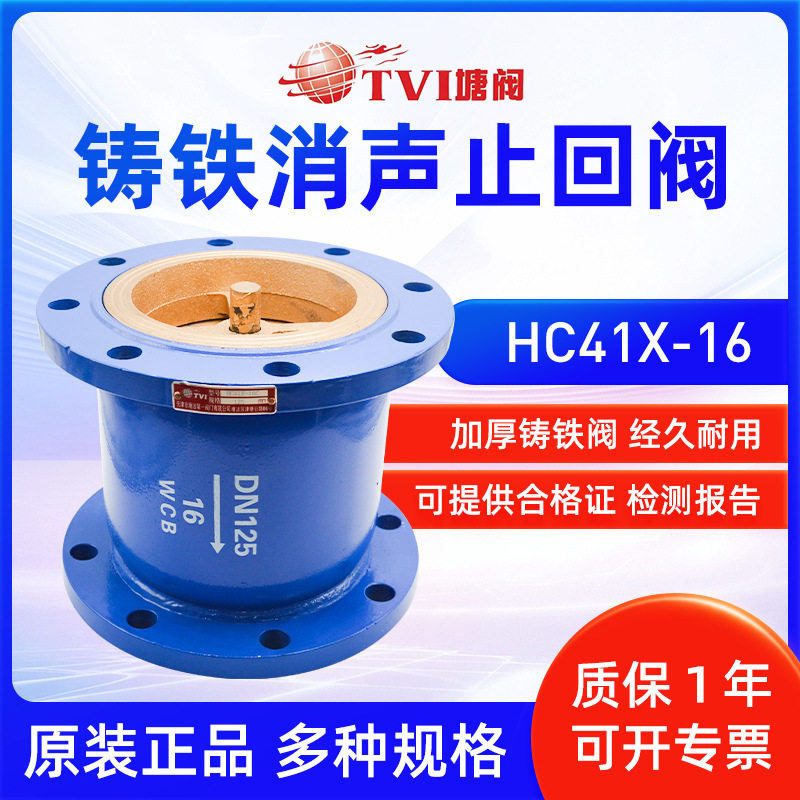 天津塘沽消声止回阀HC41X-16铸铁法兰单向阀立式止回阀DN100DN200