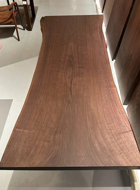 尺寸：250*95.6*5.2北美黑胡桃木大板茶桌办公桌餐桌茶台