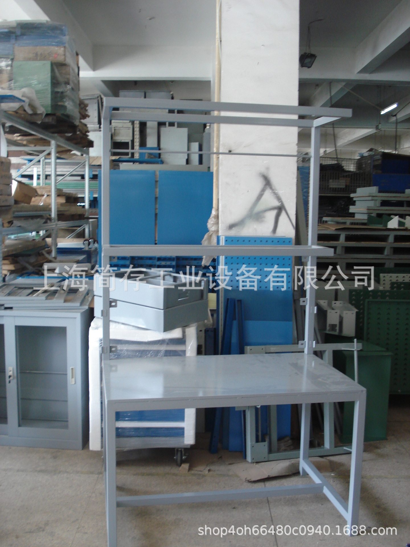重型铁板钳工台 台虎钳专用工作桌 流水线打包台 烤漆方管焊接桌