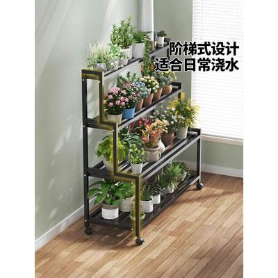 花架子客厅落地式置物架阳台多肉花盆托架斜梯形铁艺植物摆放层架
