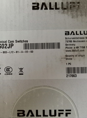 BALLUFU巴鲁夫行程开关BNS01W0 BNS 819-B04-D08-46-3B